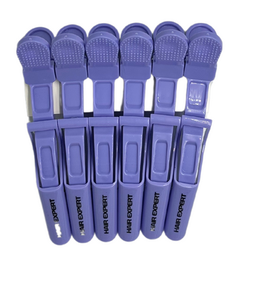 Hair Expert Clip Зажими-крокодили, х6, Лілові HE111337 фото