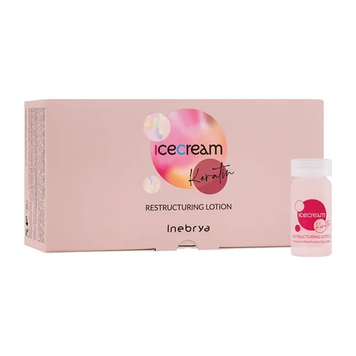 Inebrya Ice Cream Keratin Restructuring Lotion 12x11 Ampoules Лосьйон для волосся з кератином (New Design) 12x11 ампул IN0020 фото